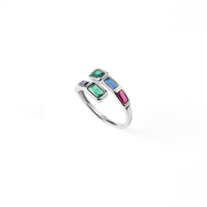 SILVER RING WITH ZIRCONS