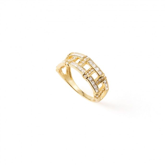 SILVER RING WITH ZIRCONS