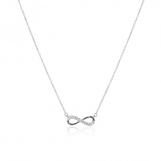 SILVER NECKLACE WITH SHINY INFINITE
