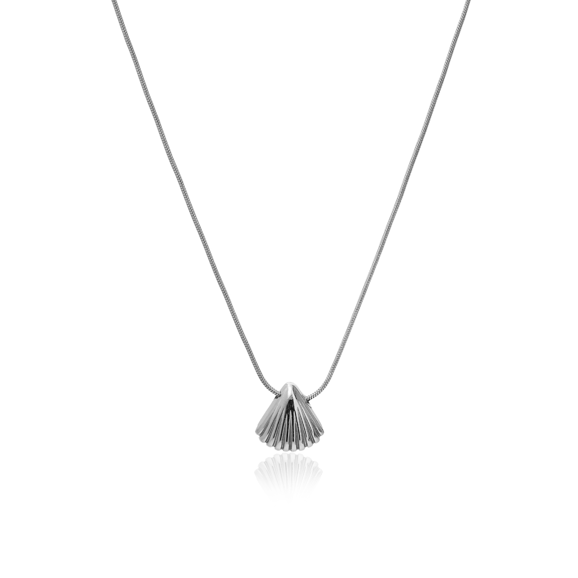 COLAR AÇO SNAKE COM CONCHA