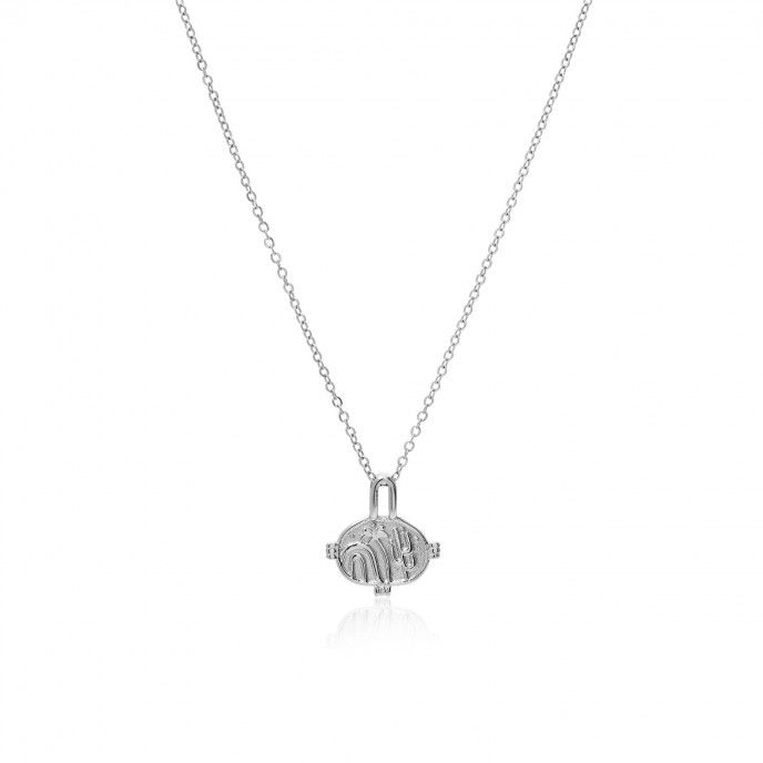 STEEL NECLACE WITH PALM TREE PENDANT