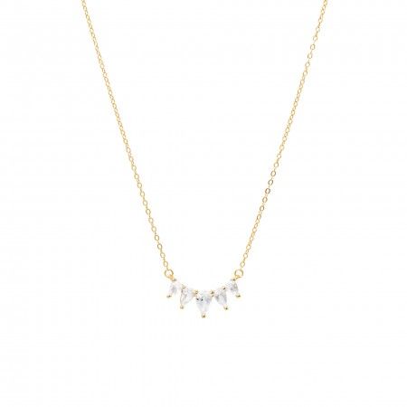 SILVER NECKLACE WITH SHINY DROPS