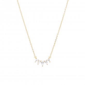 SILVER NECKLACE WITH SHINY DROPS