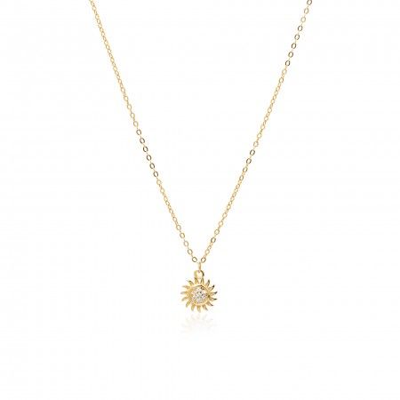 SILVER NECKLACE WITH SHINY SUN