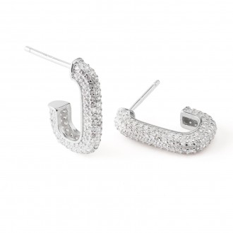 SHINY SILVER HOOPS