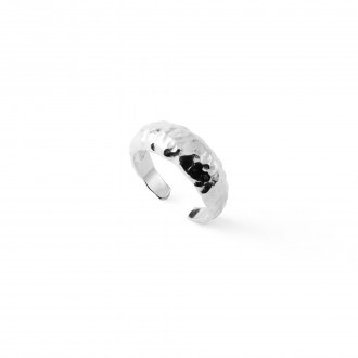 HAMMERED PLATE SILVER RING