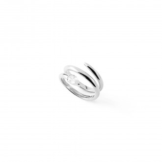 SILVER RING WITH ZIRCON