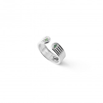 SILVER RING WITH ZIRCONS