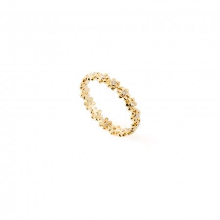 FLOWERS SILVER RING