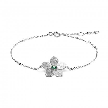 SILVER BRACELET WITH FLOWER