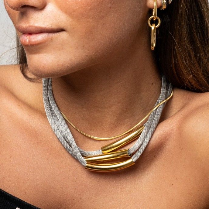 SNAKE STEEL NECKLACE - 45CM