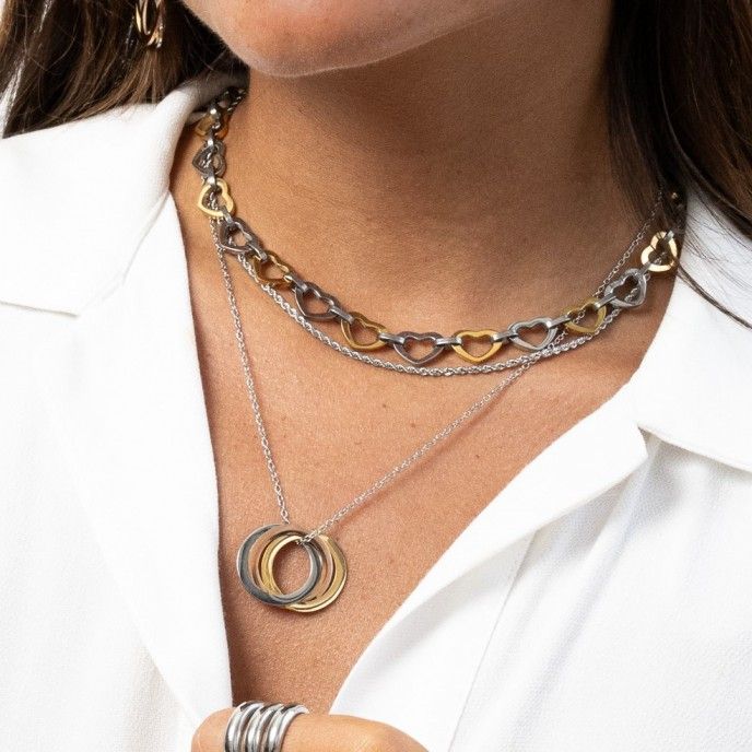 COLAR AÇO CORAÇÕES COLAR AÇO CORAÇÕES