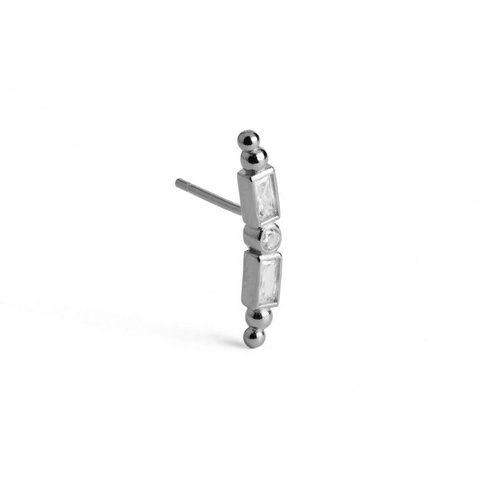 SILVER RECTANGLE EARRING