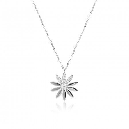 SILVER NECKLACE WITH FLOWER