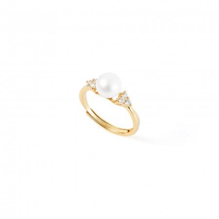 SILVER RING WITH PEARL