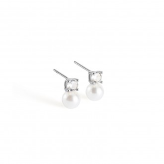 SILVER EARRINGS WITH PEARL