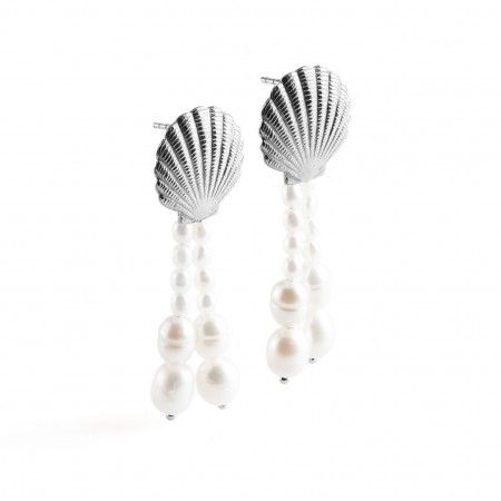 SHELL SILVER EARRINGS