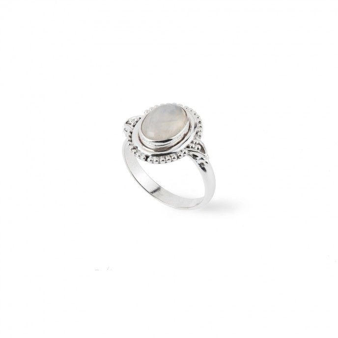 SILVER RING WITH NATURAL STONE