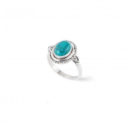 SILVER RING WITH NATURAL STONE