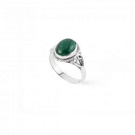 SILVER RING WITH NATURAL STONE