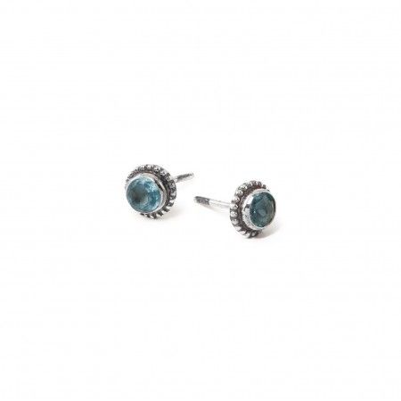 SILVER EARRINGS WITH NATURAL STONE