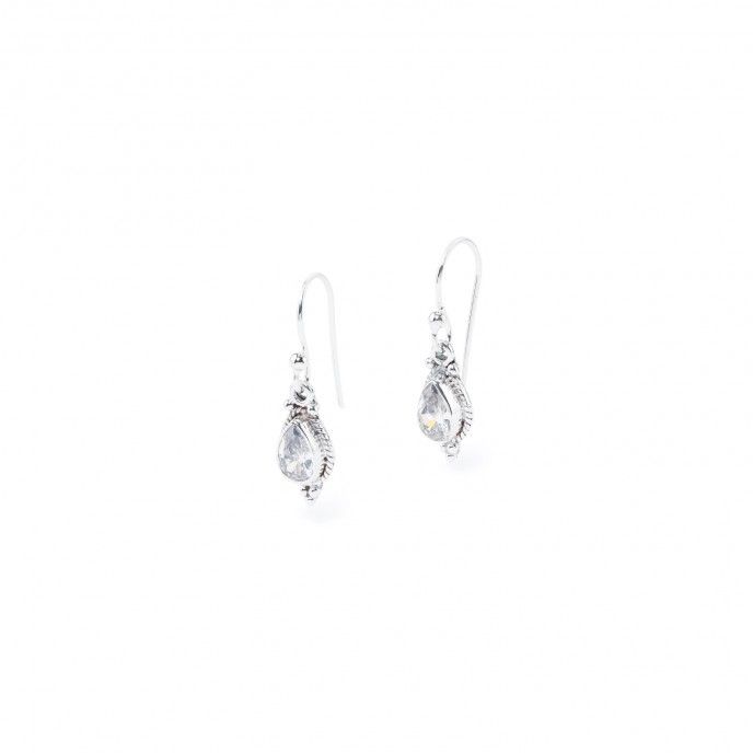 SILVER EARRINGS WITH DROP