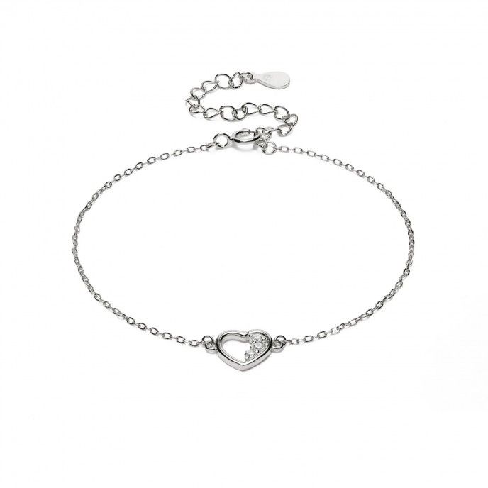 SILVER BRACELET WITH HEART