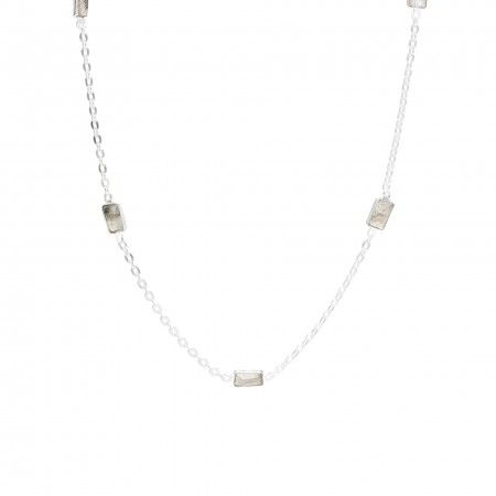 SILVER NECKLACE WITH NATURAL STONES