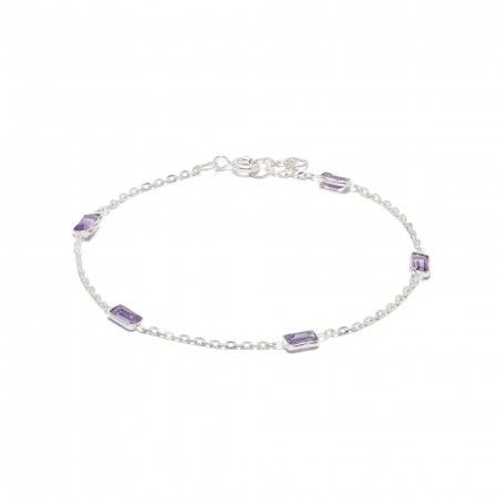 SILVER BRACELET WITH NATURAL STONES