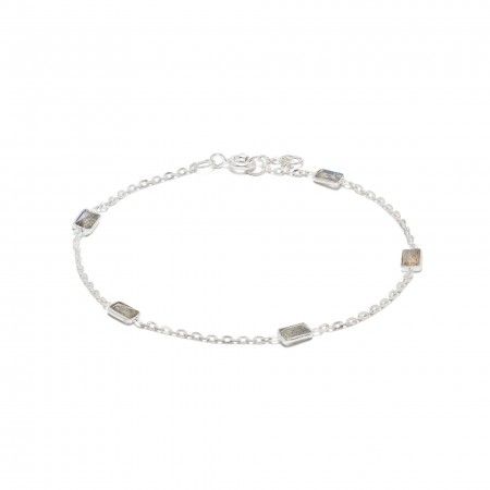 SILVER BRACELET WITH NATURAL STONES