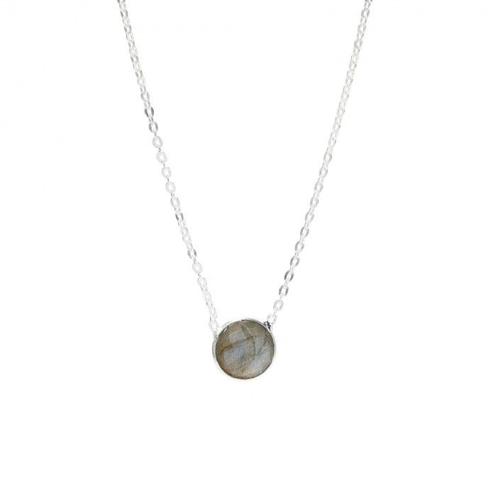 SILVER NECKLACE WITH NATURAL STONE