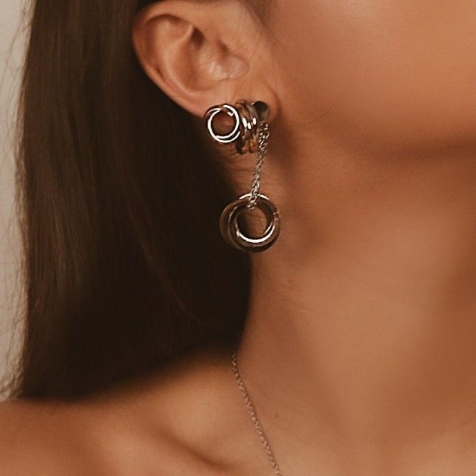 PENDIENTES DE ACERO CIRCULO
