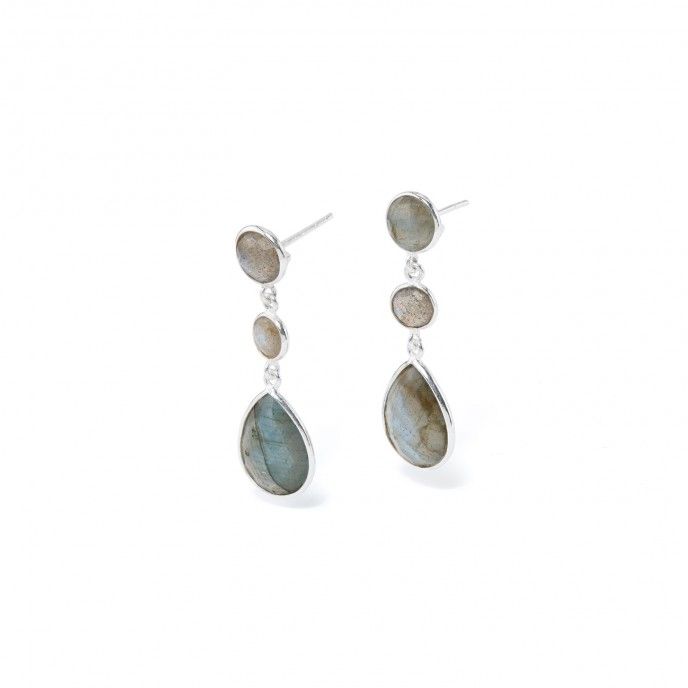 SILVER EARRINGS WITH NATURAL STONES