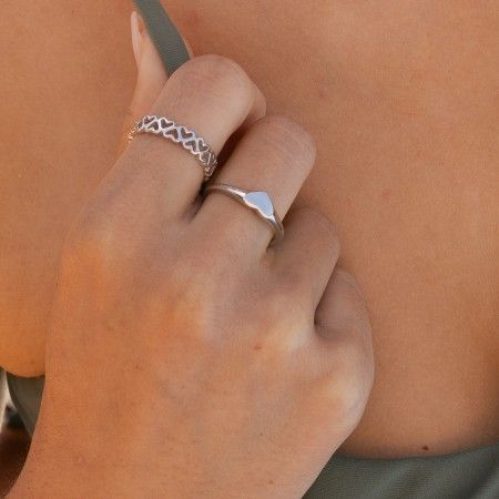 HEART SILVER RING