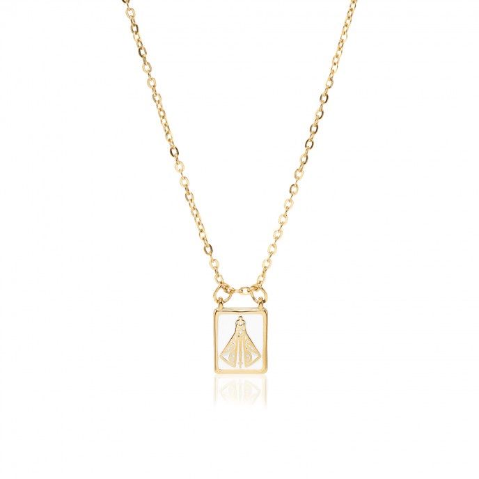 STEEL NECKLACE WITH SAINT PENDANT