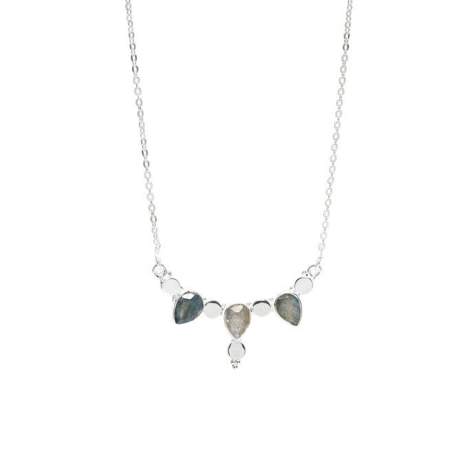 SILVER NECKLACE WITH DROPS