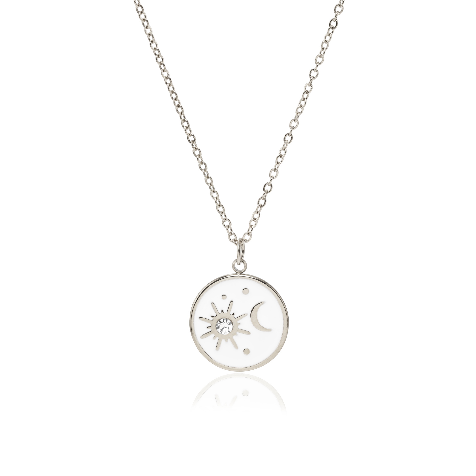 COLAR AÇO SOL E LUA