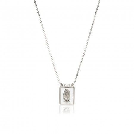 STEEL NECKLACE WITH SAINT PENDANT