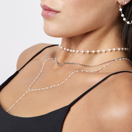 SILVER NECKLACE WITH PEARL