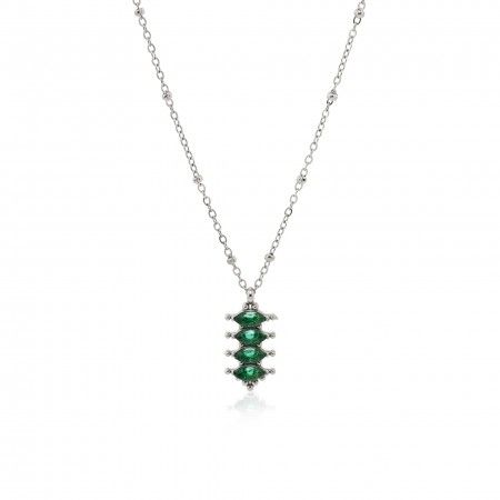 STEEL NECKLACE WITH GEOMETRIC PENDANT