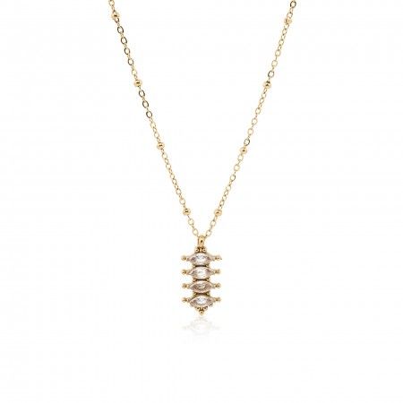 STEEL NECKLACE WITH GEOMETRIC PENDANT