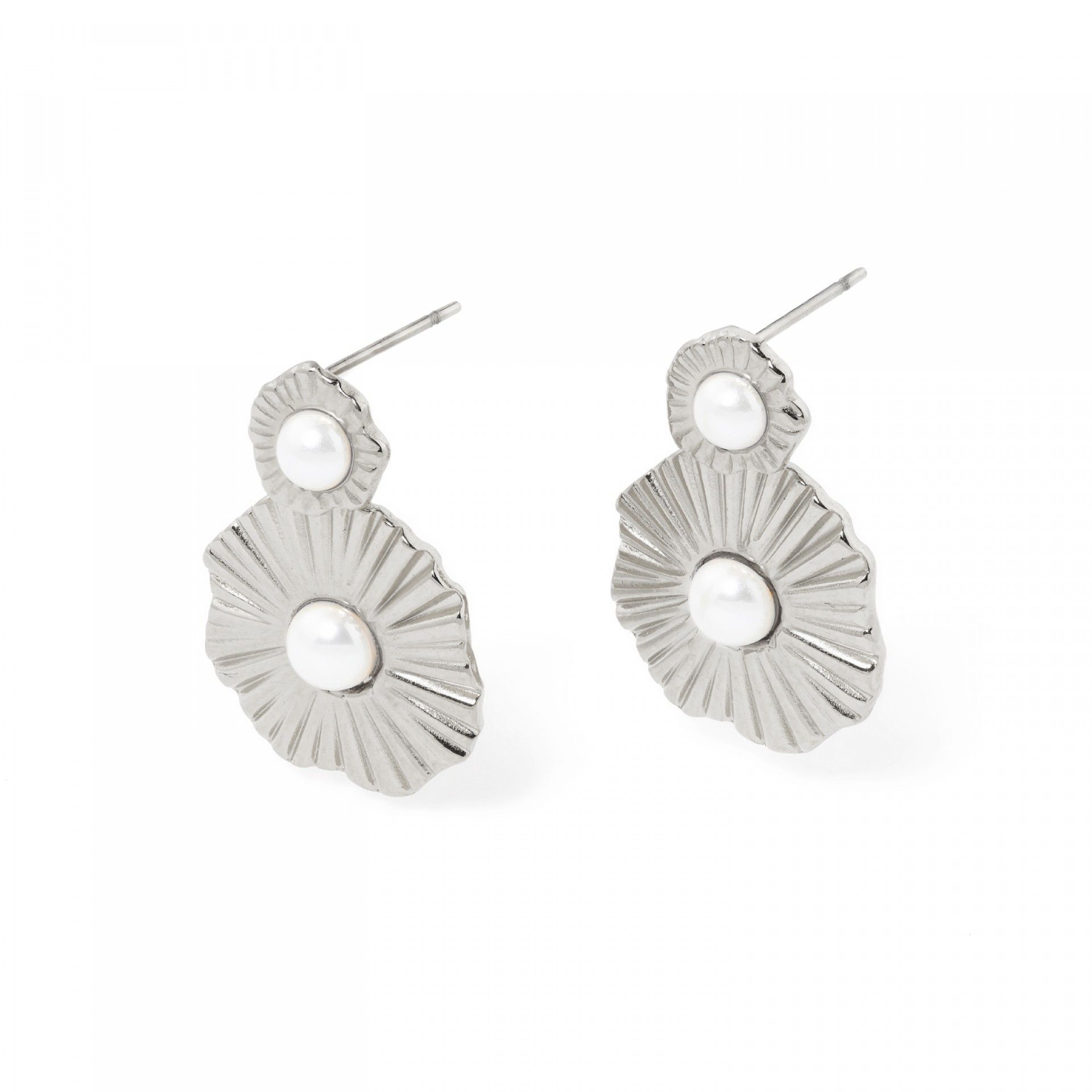 BRINCOS AÇO PÉROLAS