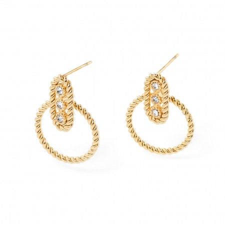 STEEL EARRINGS WITH CIRCLE