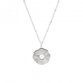 COLLAR DE ACERO CON PERLA