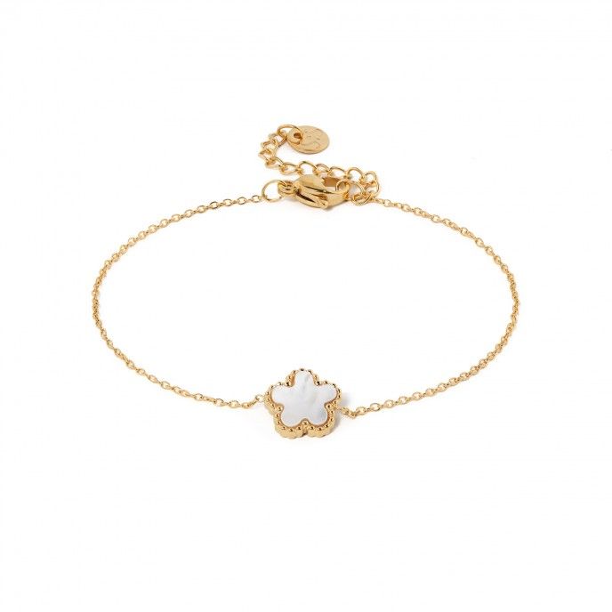 PULSERA DE ACERO CON FLOR