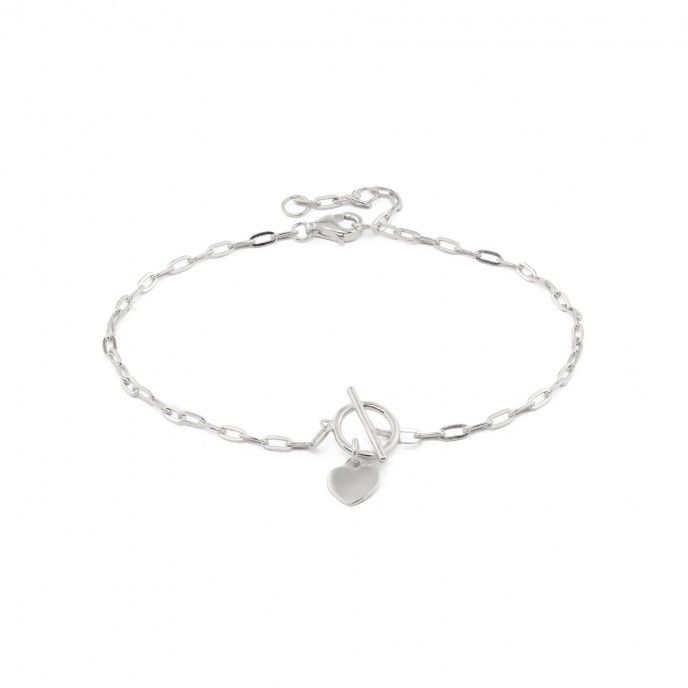 SILVER BRACELET WITH HEART PENDANT