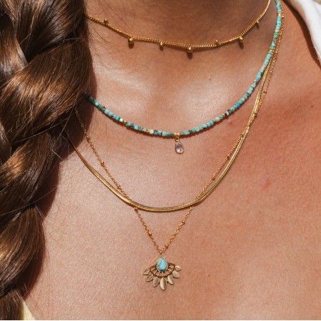 STEEL NECKLACE WITH FAN STEEL NECKLACE WITH FAN