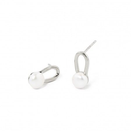 SILVER EARRINGS WITH PEARL