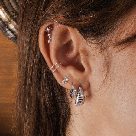 SHINY SILVER EARRING