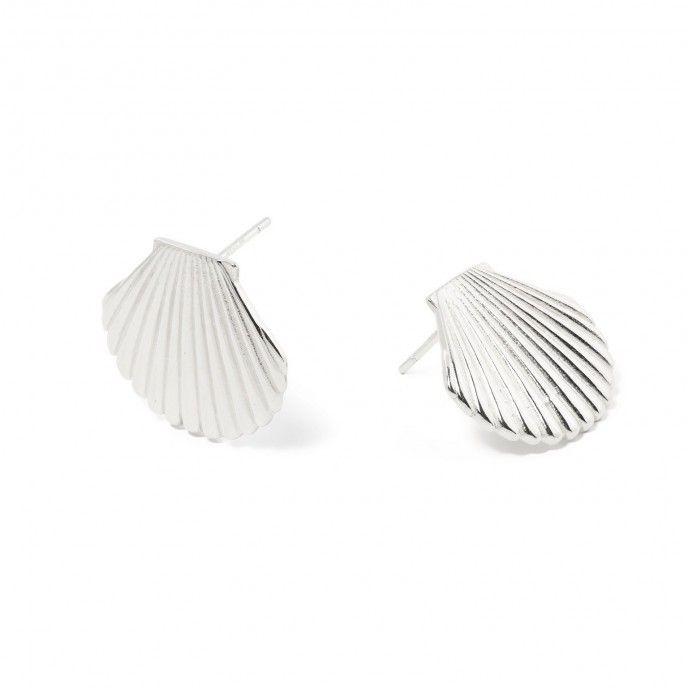 SILVER SHEEL EARRINGS